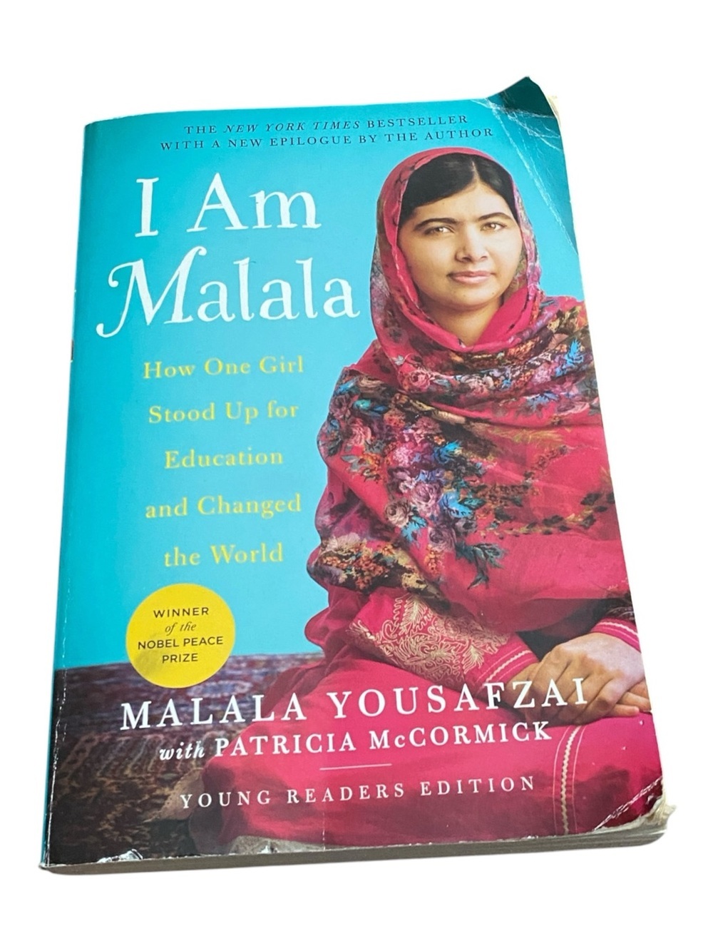 I Am Malala — Bright Turquoise & Pink Book Cover